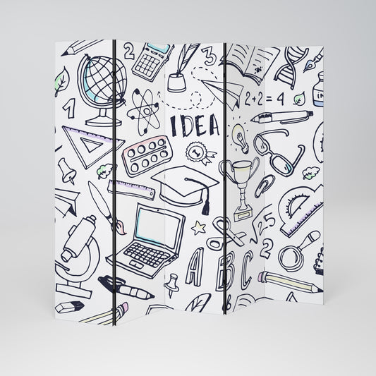 SCHOOL STUFF - Divisorio decorativo per ambienti a 5 pannelli