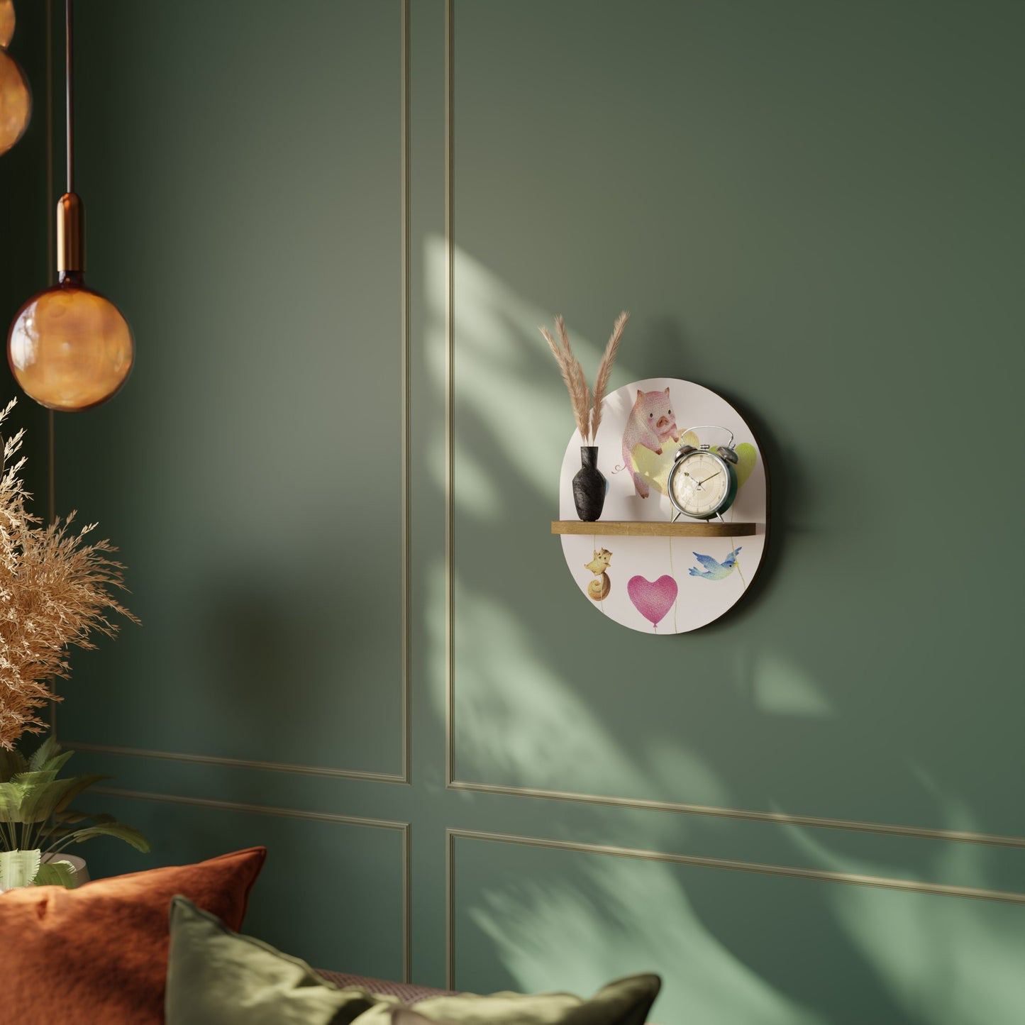 BALLOON FRIENDS Mensola ovale per arte in effetto rovere