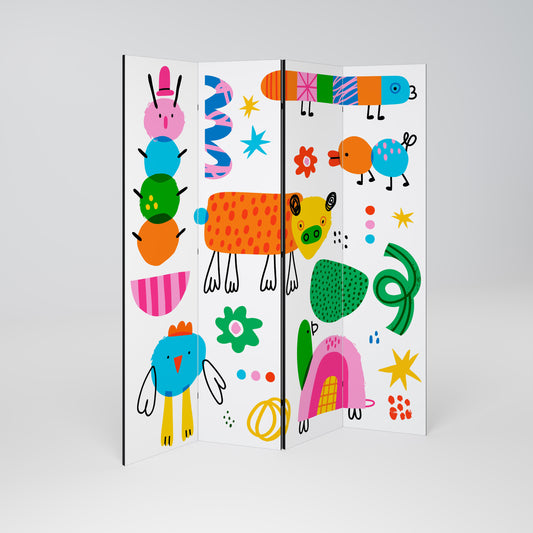 POTERE DELL'IMMAGINAZIONE Divisorio decorativo per ambienti a 4 pannelli