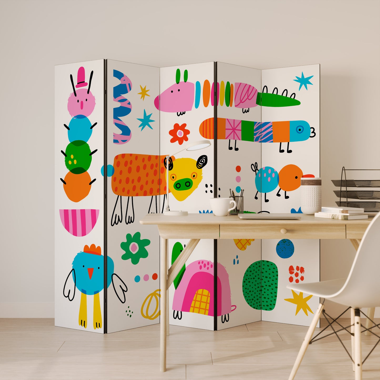DIVISORIO DECORATIVO A 5 PANNELLI POWER OF IMAGINATION