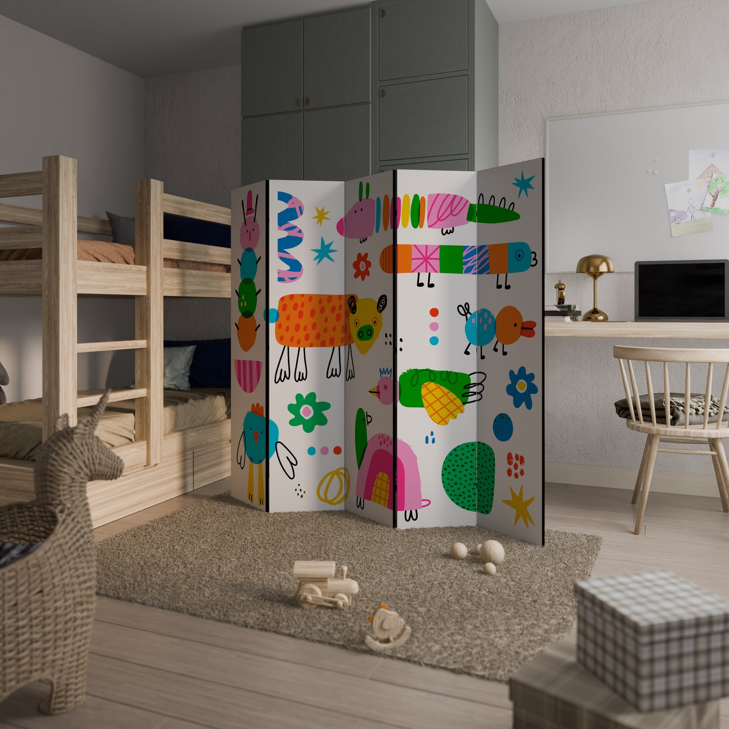 DIVISORIO DECORATIVO A 5 PANNELLI POWER OF IMAGINATION