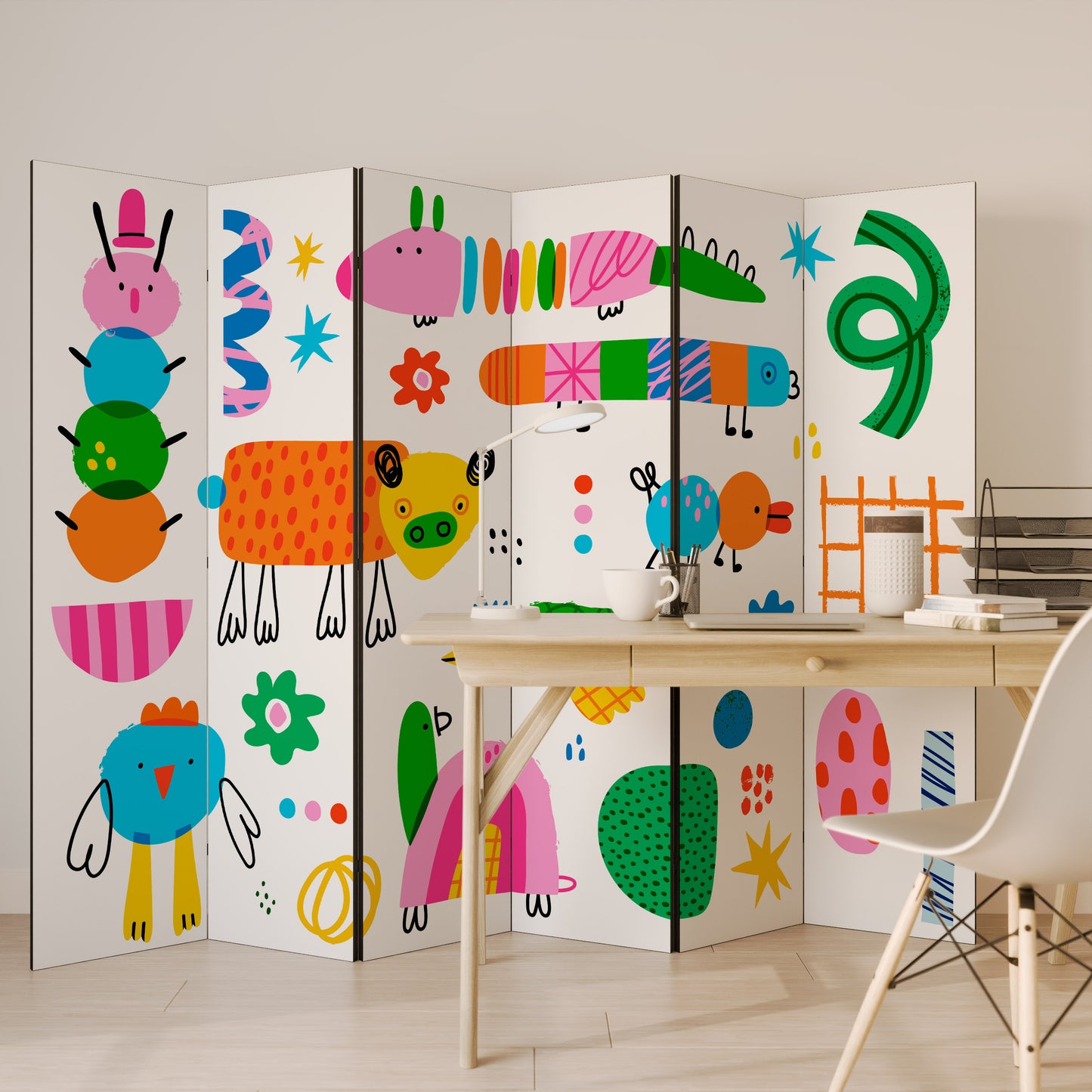 POTERE DELL'IMMAGINAZIONE Divisorio decorativo per ambienti a 6 pannelli