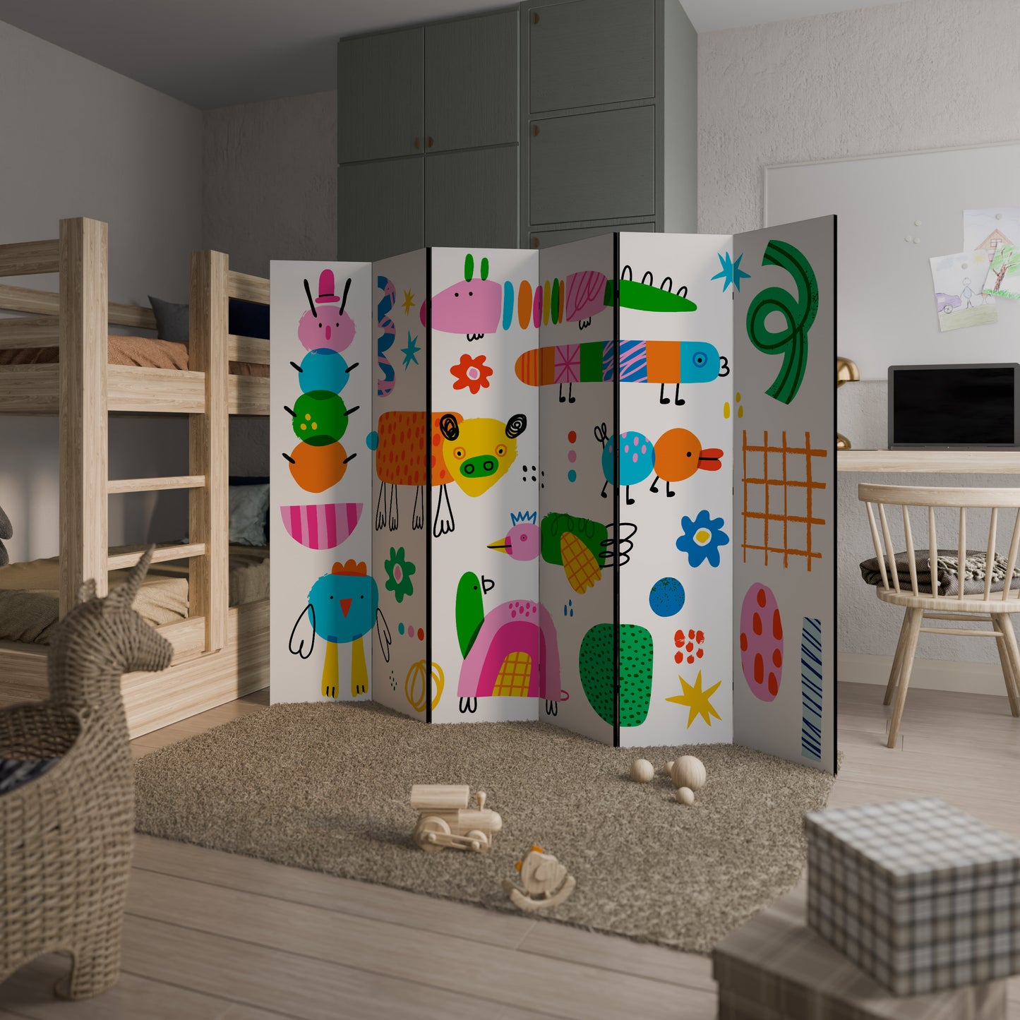 POTERE DELL'IMMAGINAZIONE Divisorio decorativo per ambienti a 6 pannelli
