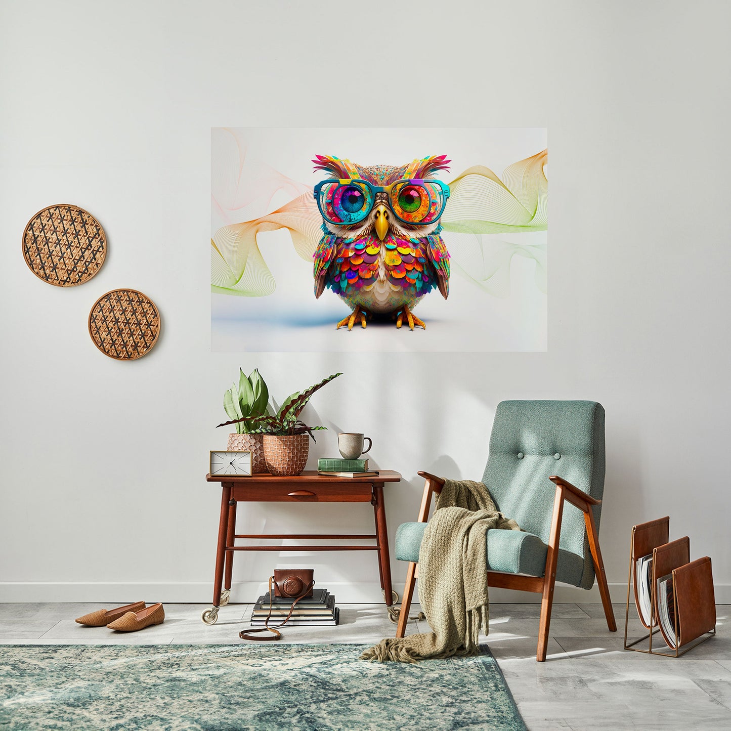 HOOT HOOT Poster orizzontale staccabile e attaccabile