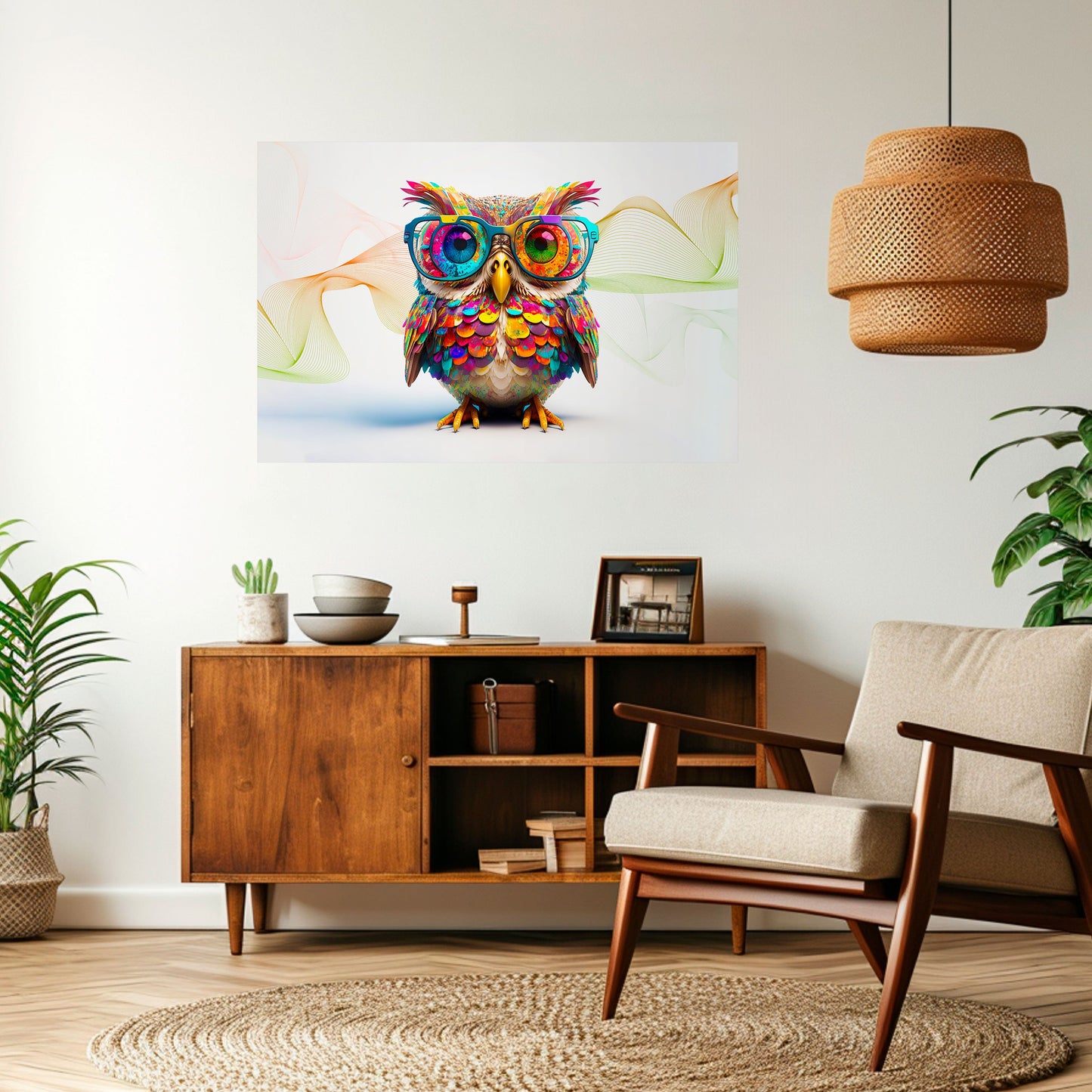 HOOT HOOT Poster orizzontale staccabile e attaccabile