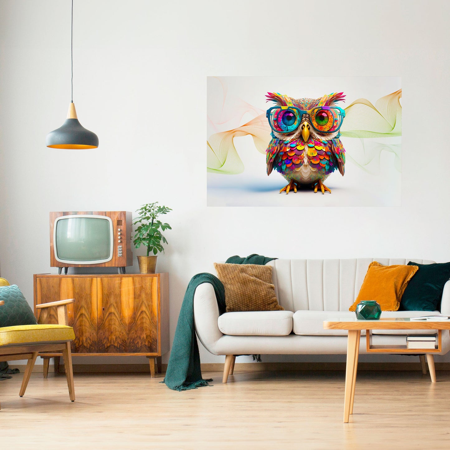 HOOT HOOT Poster orizzontale staccabile e attaccabile