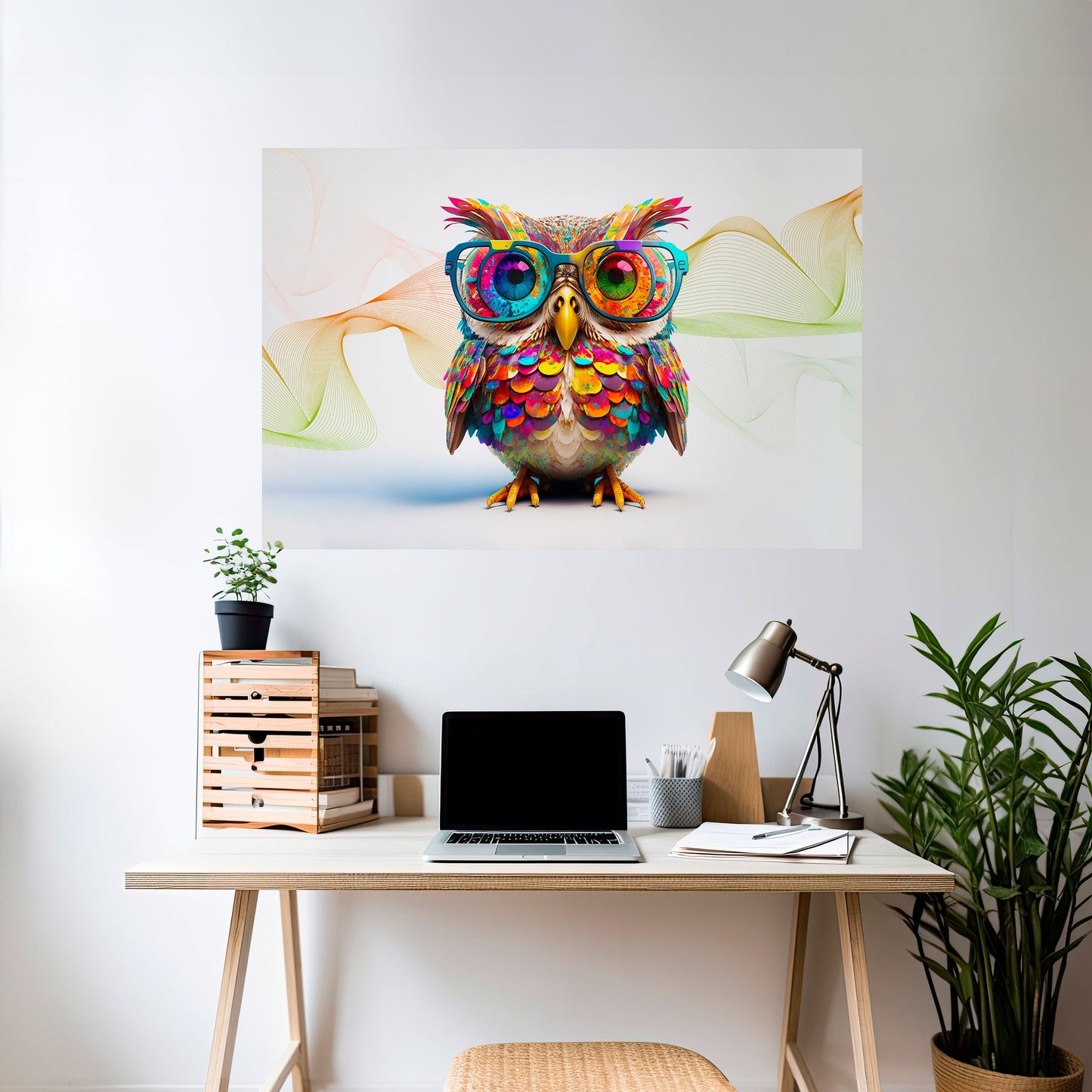 HOOT HOOT Poster orizzontale staccabile e attaccabile
