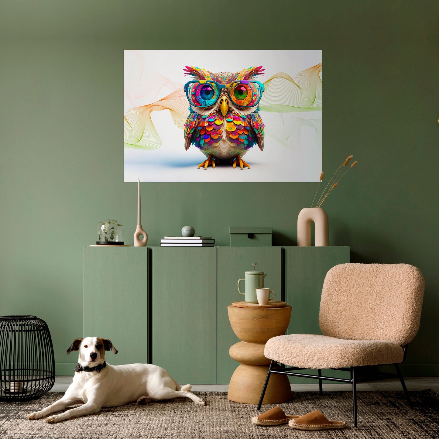 HOOT HOOT Poster orizzontale staccabile e attaccabile