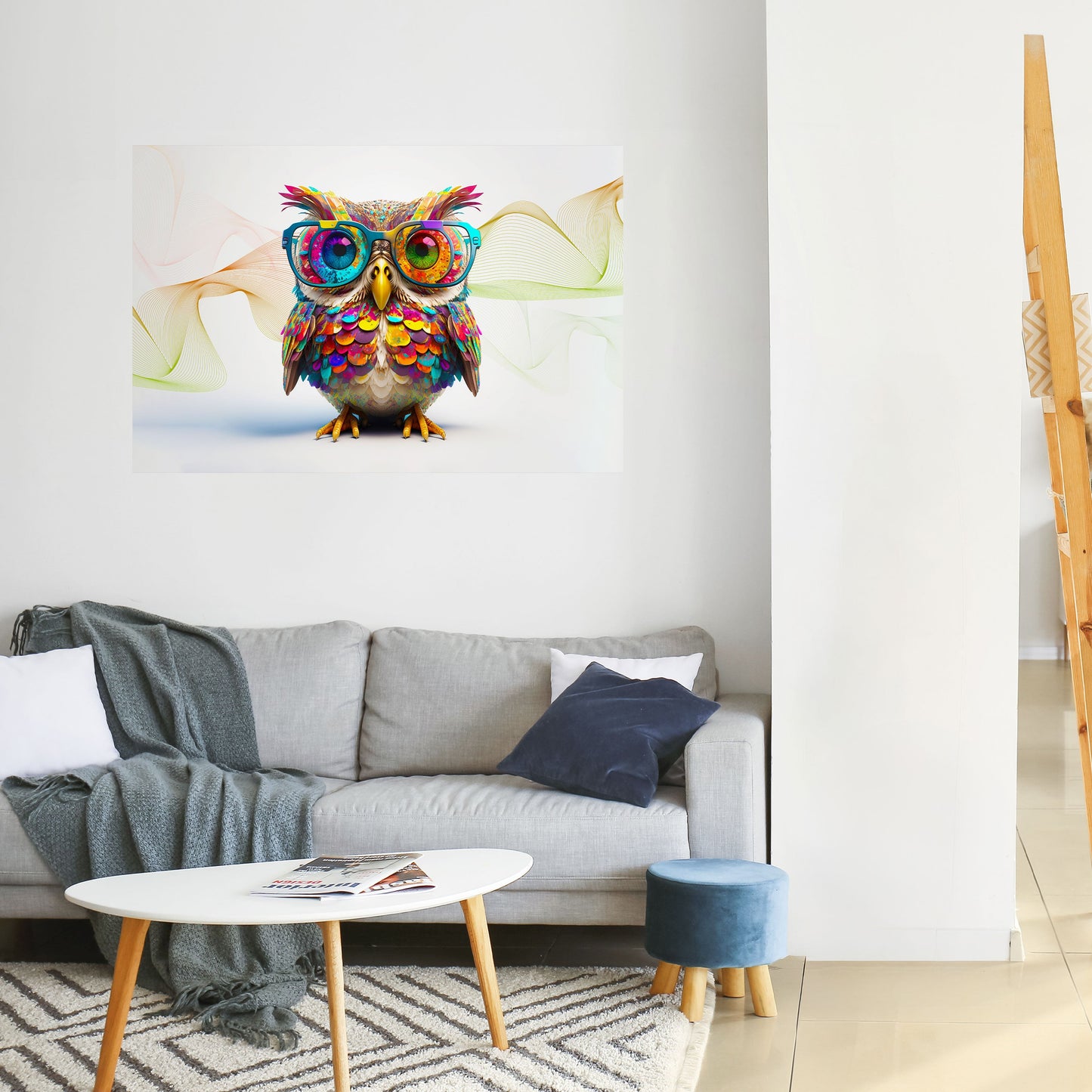 HOOT HOOT Poster orizzontale staccabile e attaccabile
