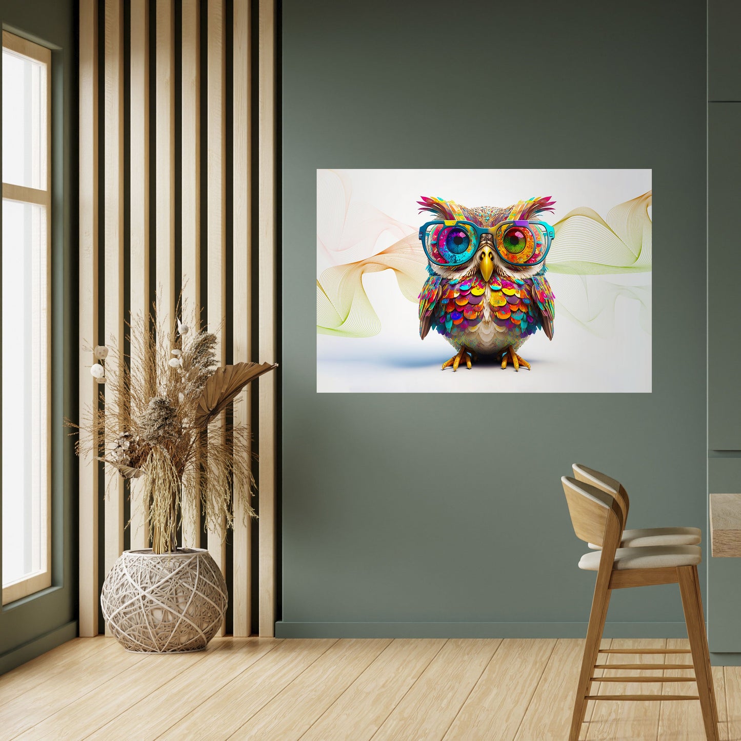 HOOT HOOT Poster orizzontale staccabile e attaccabile