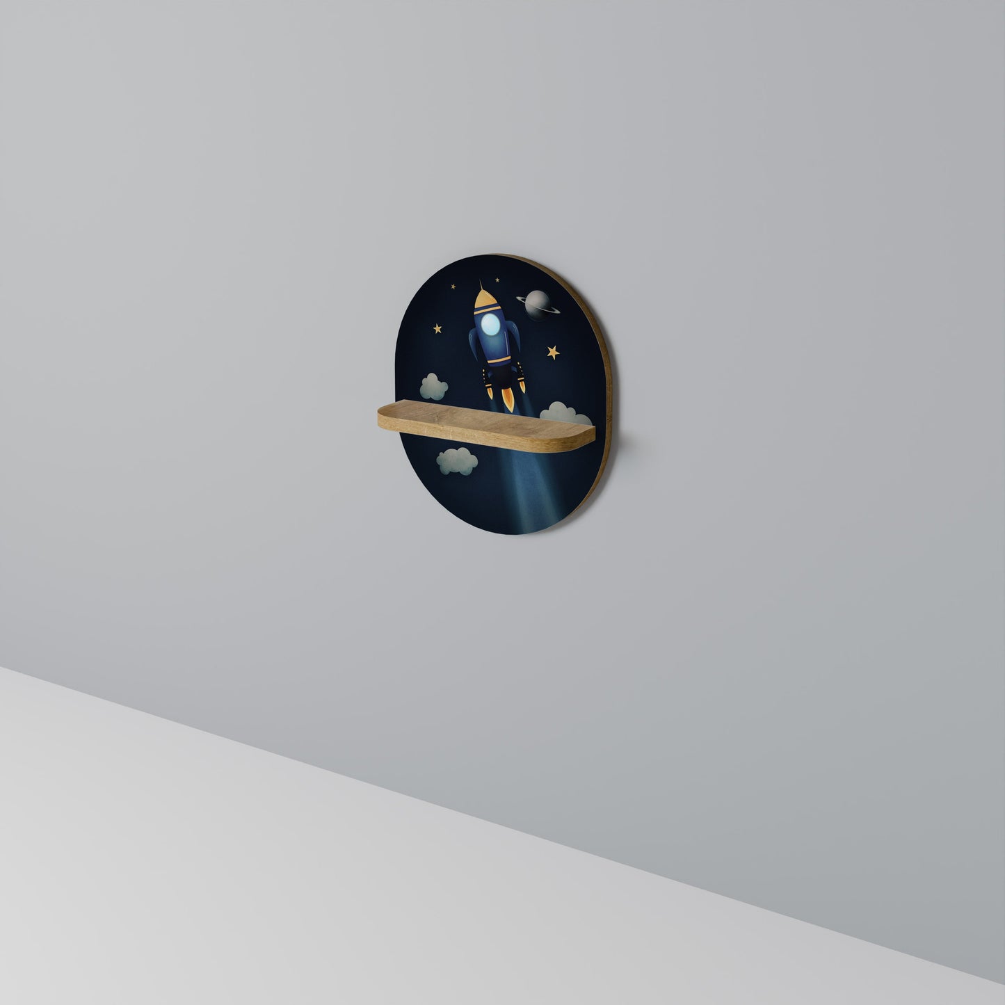 Mensola ovale STELLAR SWING in effetto rovere