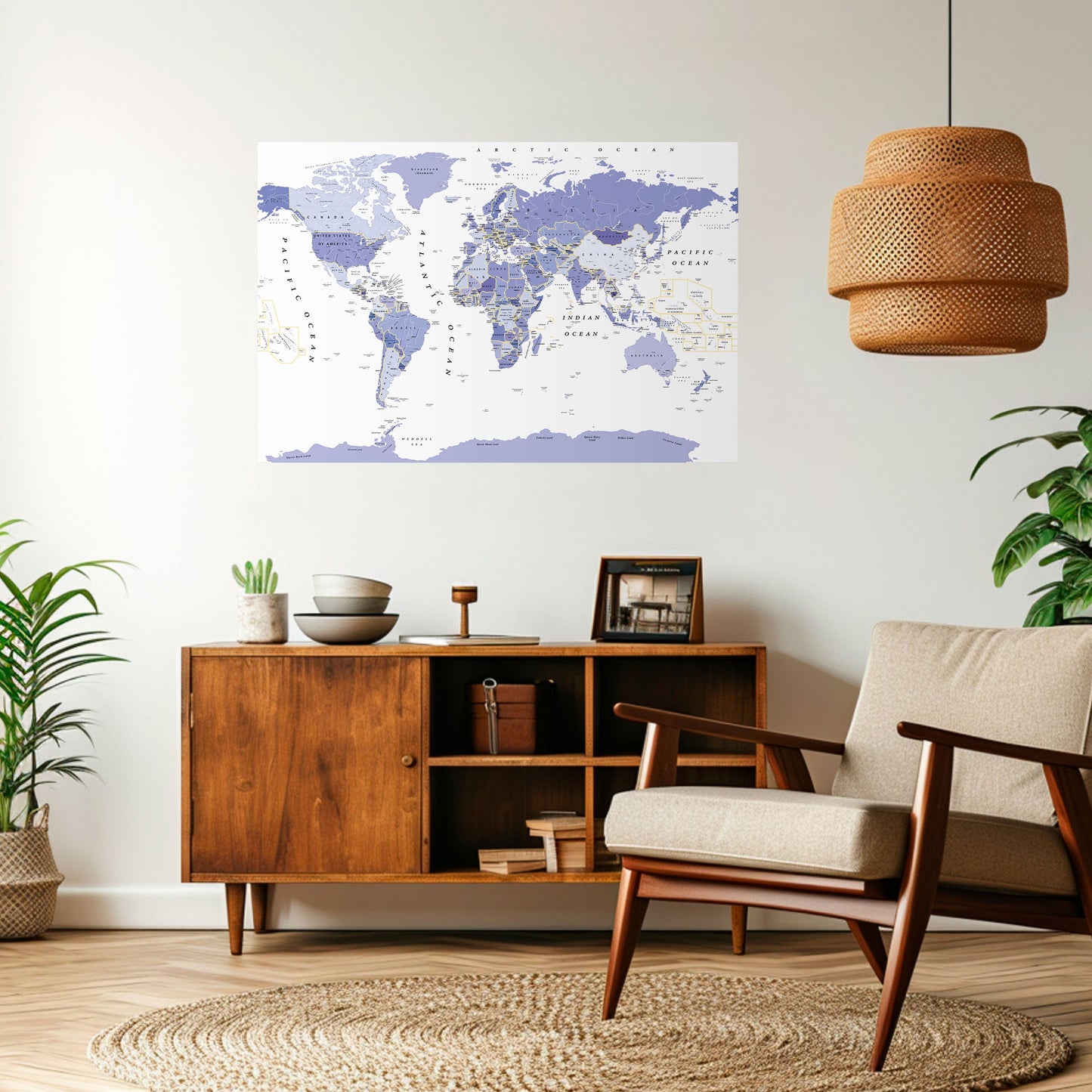 Poster orizzontale VIOLET WORLDVIEW staccabile e attaccabile