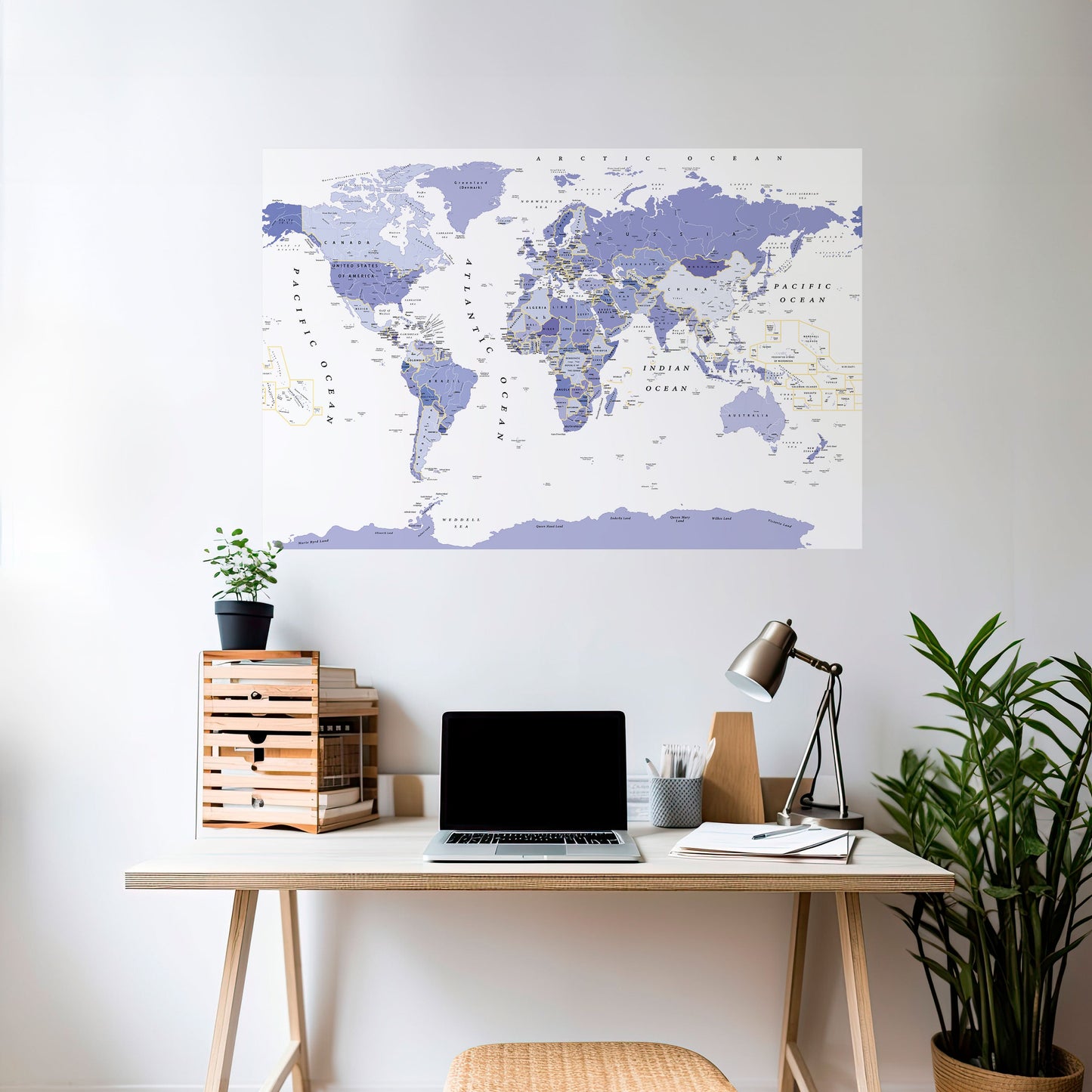 Poster orizzontale VIOLET WORLDVIEW staccabile e attaccabile