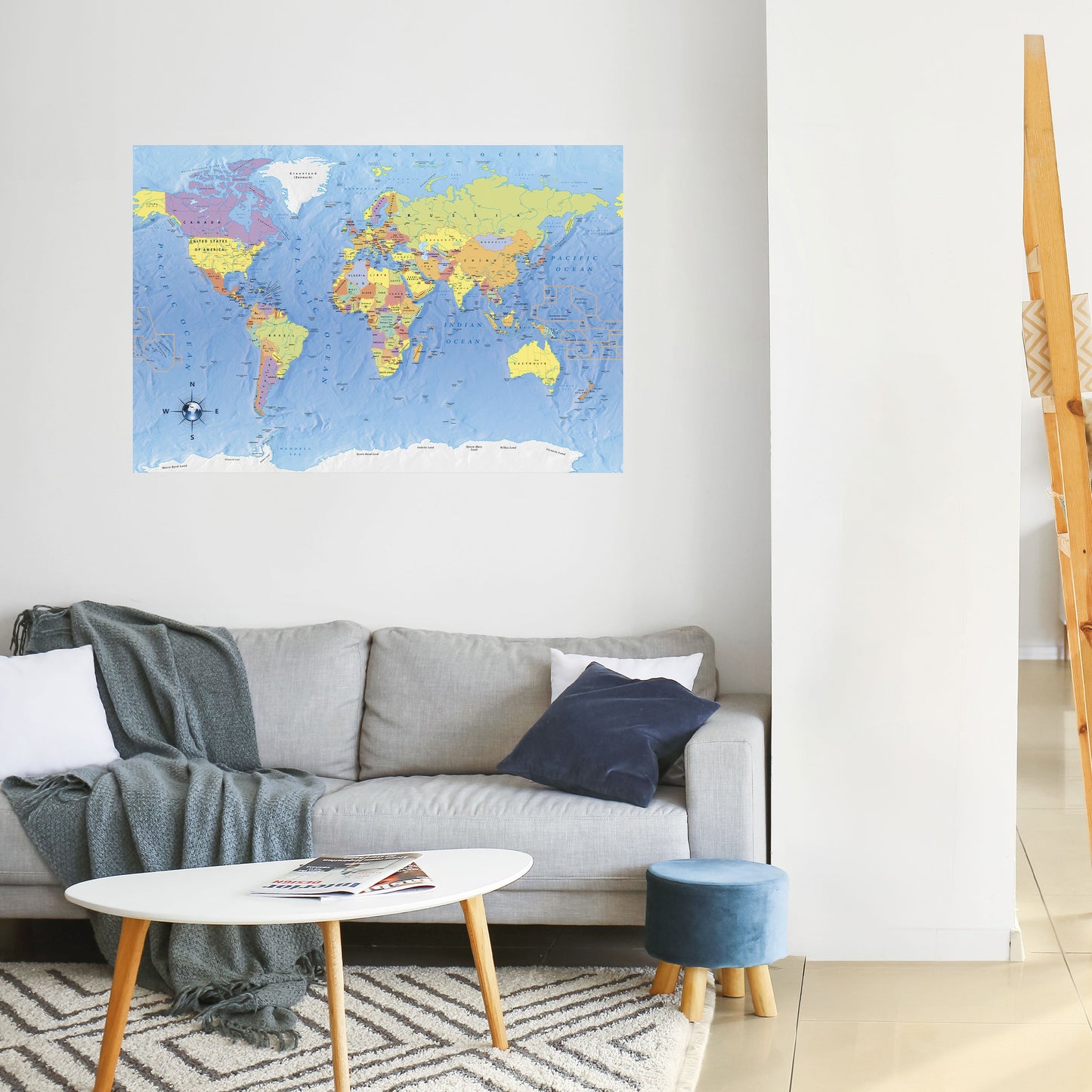 Poster orizzontale staccabile e attaccabile "TONI GLOBALI IN GRIGIO"