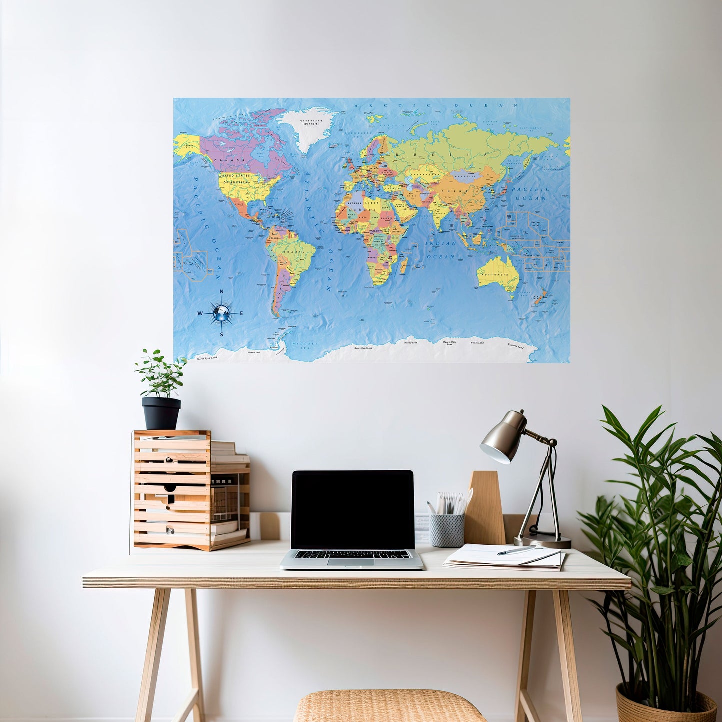 Poster orizzontale staccabile e attaccabile "TONI GLOBALI IN GRIGIO"