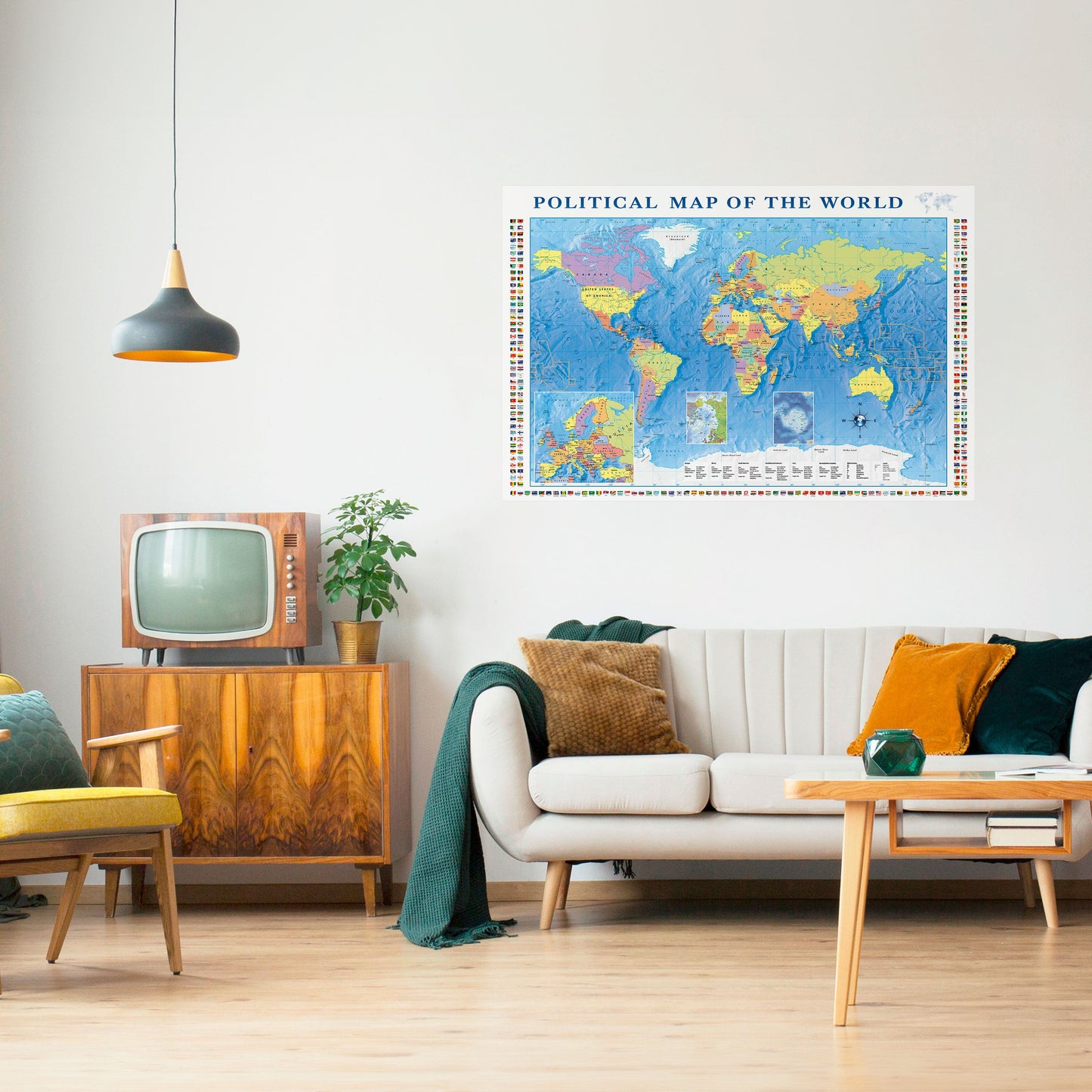 Poster orizzontale staccabile e attaccabile BORDERS AND BEYOND