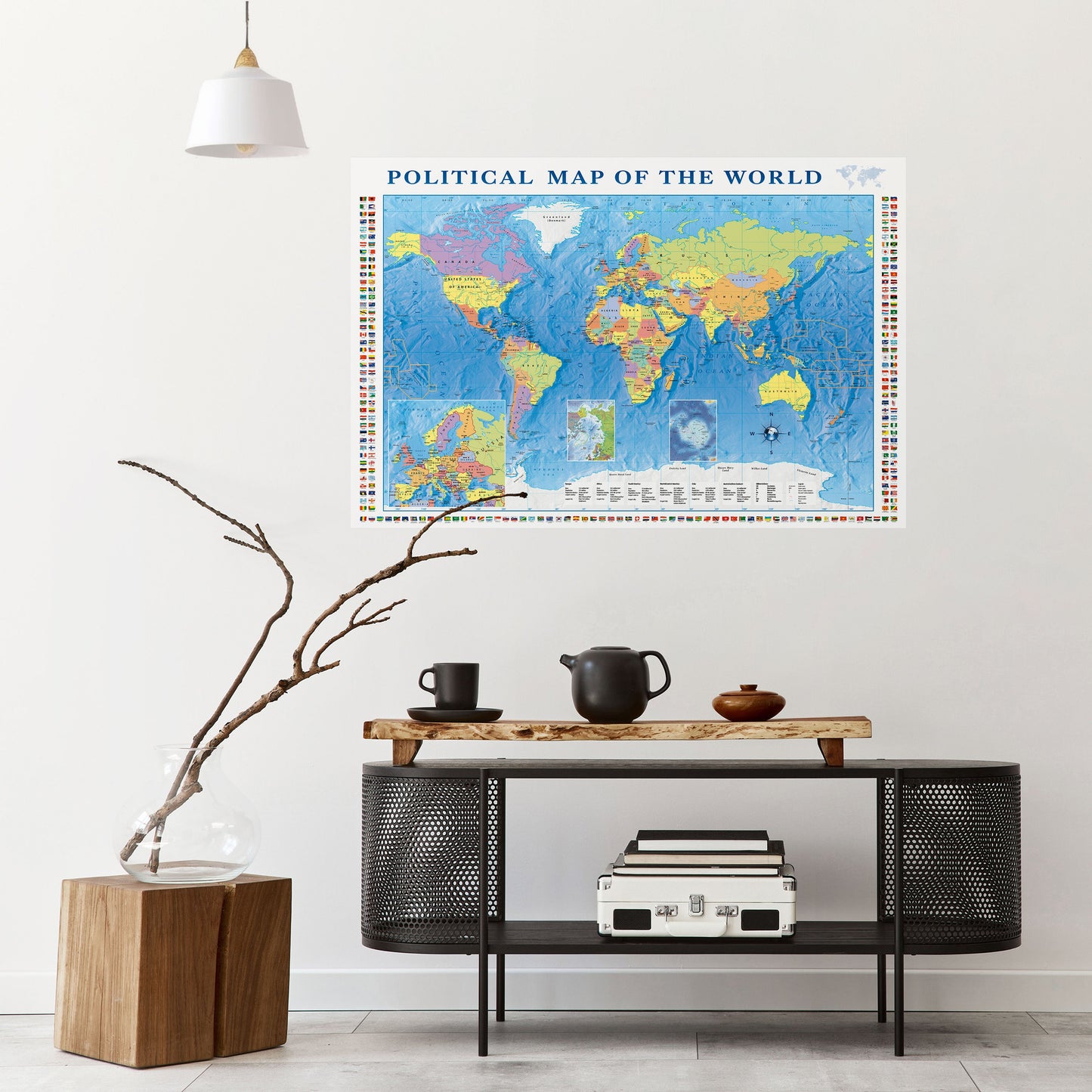 Poster orizzontale staccabile e attaccabile BORDERS AND BEYOND