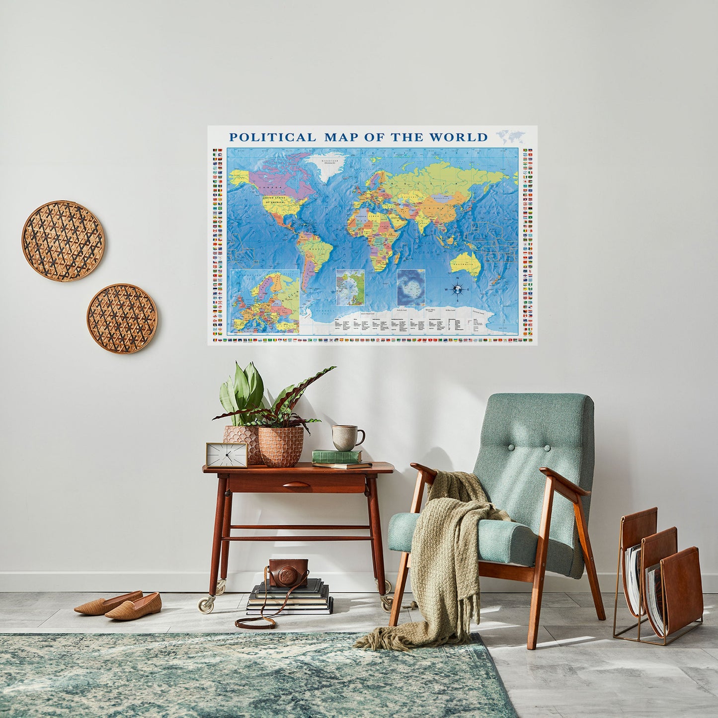 Poster orizzontale staccabile e attaccabile BORDERS AND BEYOND