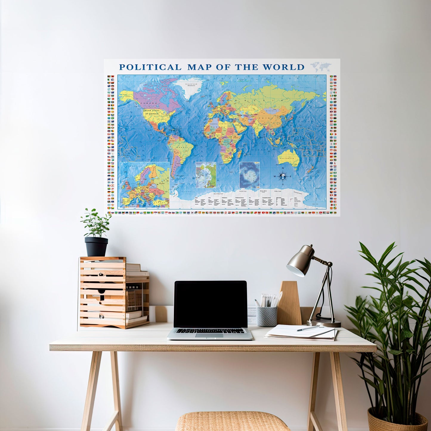 Poster orizzontale staccabile e attaccabile BORDERS AND BEYOND