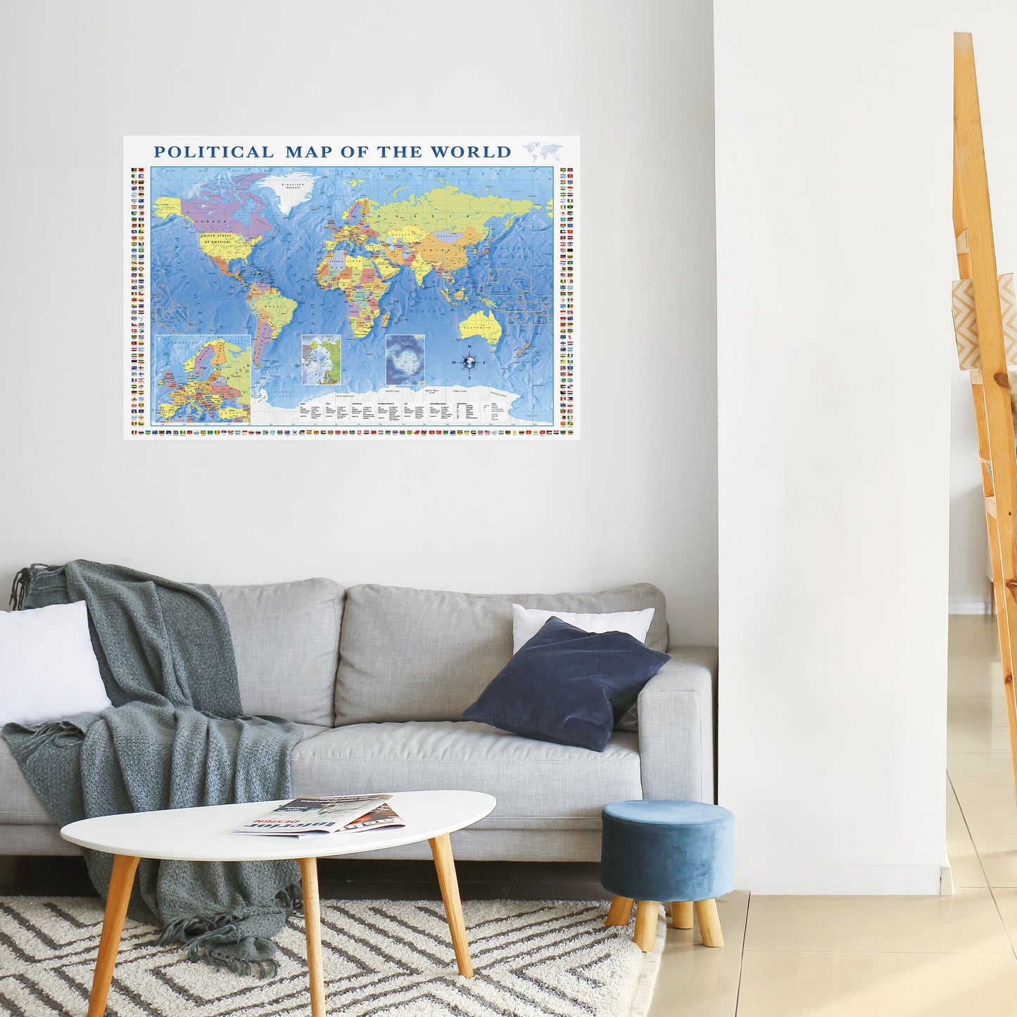 Poster orizzontale staccabile e attaccabile BORDERS AND BEYOND