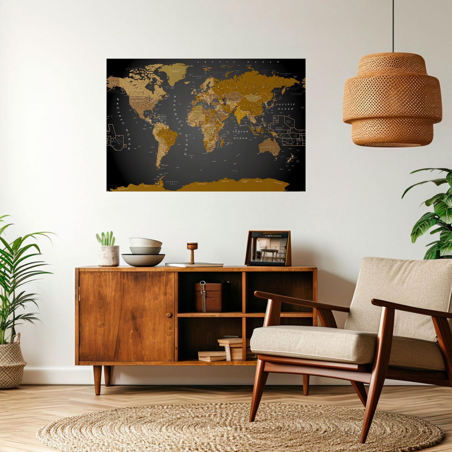 Poster orizzontale staccabile e attaccabile MAPPA DELL'ARMONIA GLOBALE