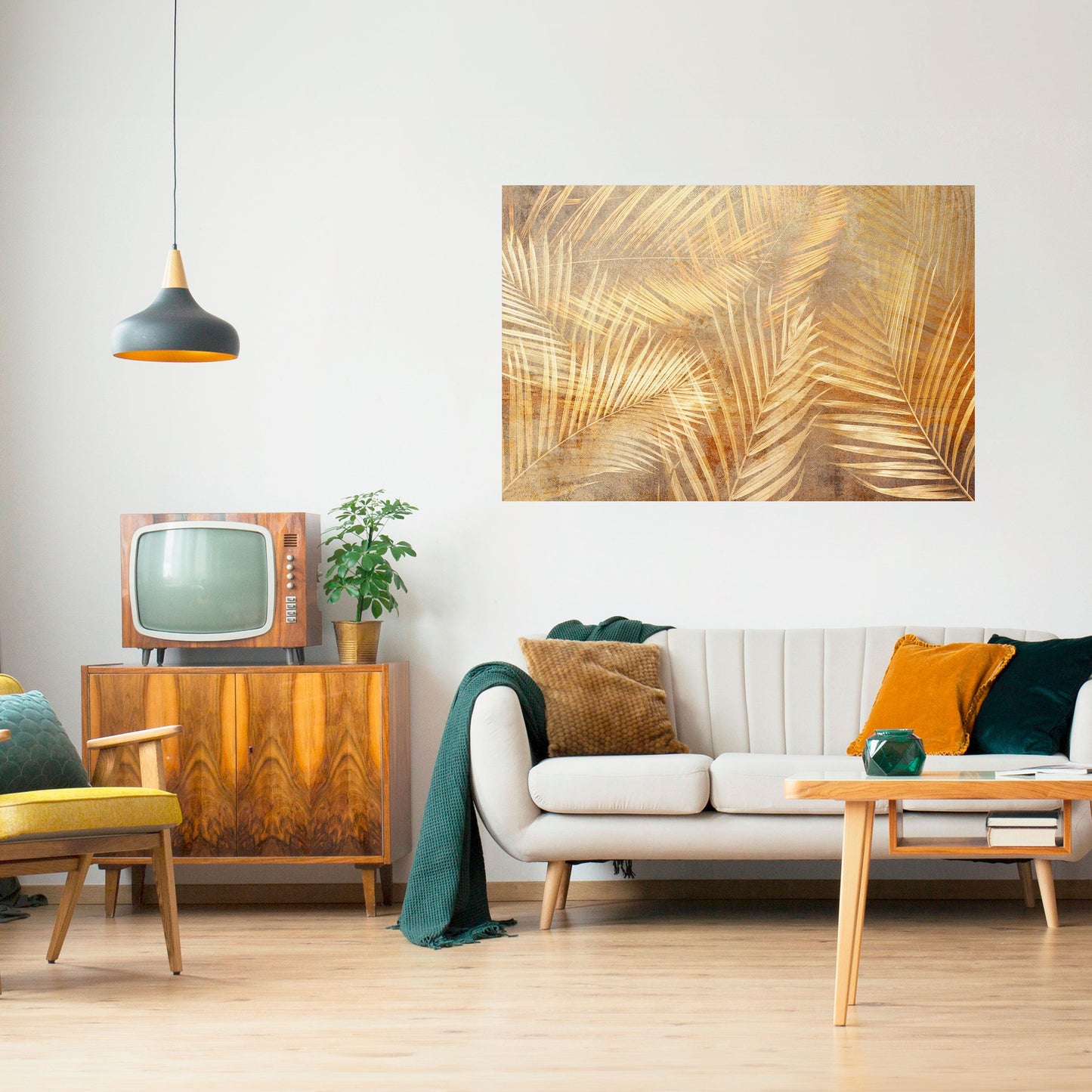 GOLDEN PALM DREAMSCAPE Poster orizzontale staccabile e attaccabile