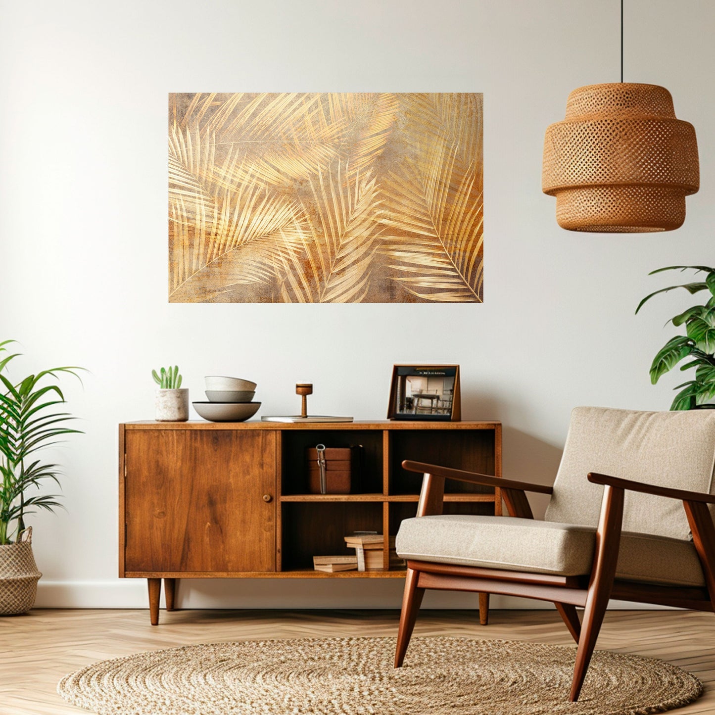 GOLDEN PALM DREAMSCAPE Poster orizzontale staccabile e attaccabile