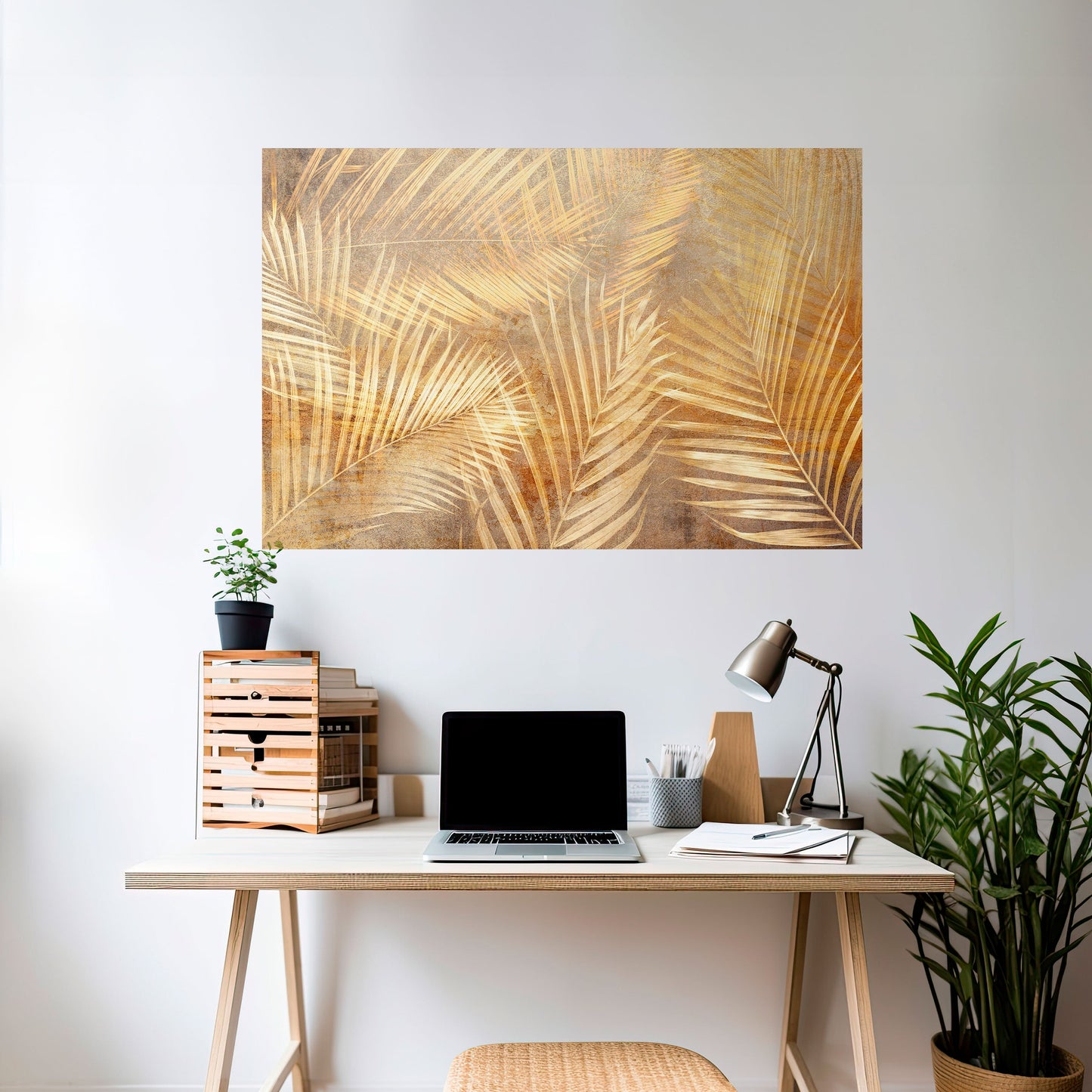 GOLDEN PALM DREAMSCAPE Poster orizzontale staccabile e attaccabile