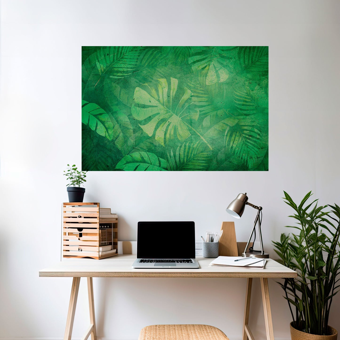 Poster orizzontale staccabile e attaccabile "SINFONIA VERDE SOTTILE"