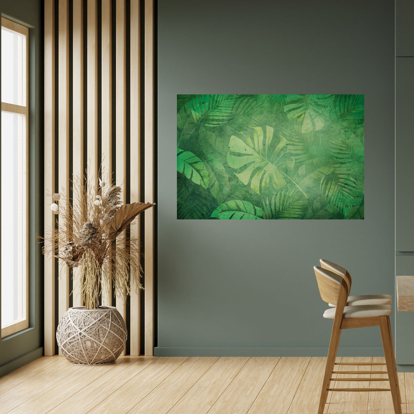Poster orizzontale staccabile e attaccabile "SINFONIA VERDE SOTTILE"