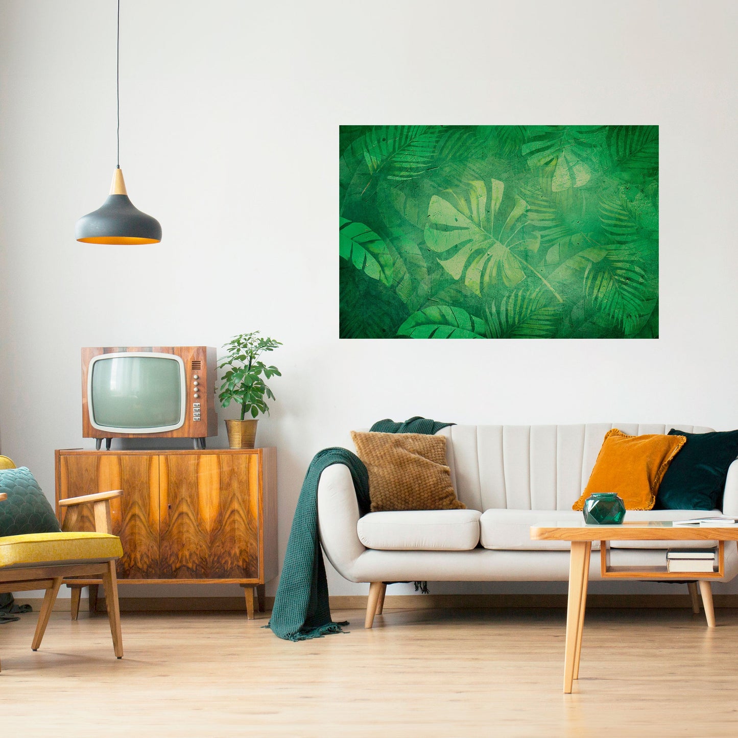 Poster orizzontale staccabile e attaccabile "SINFONIA VERDE SOTTILE"