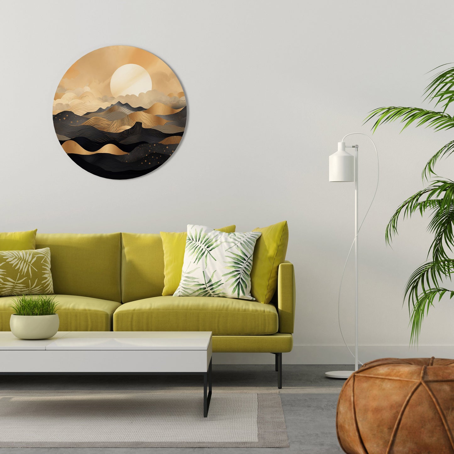 MYSTICAL SUNSET HORIZON Round Wall Art