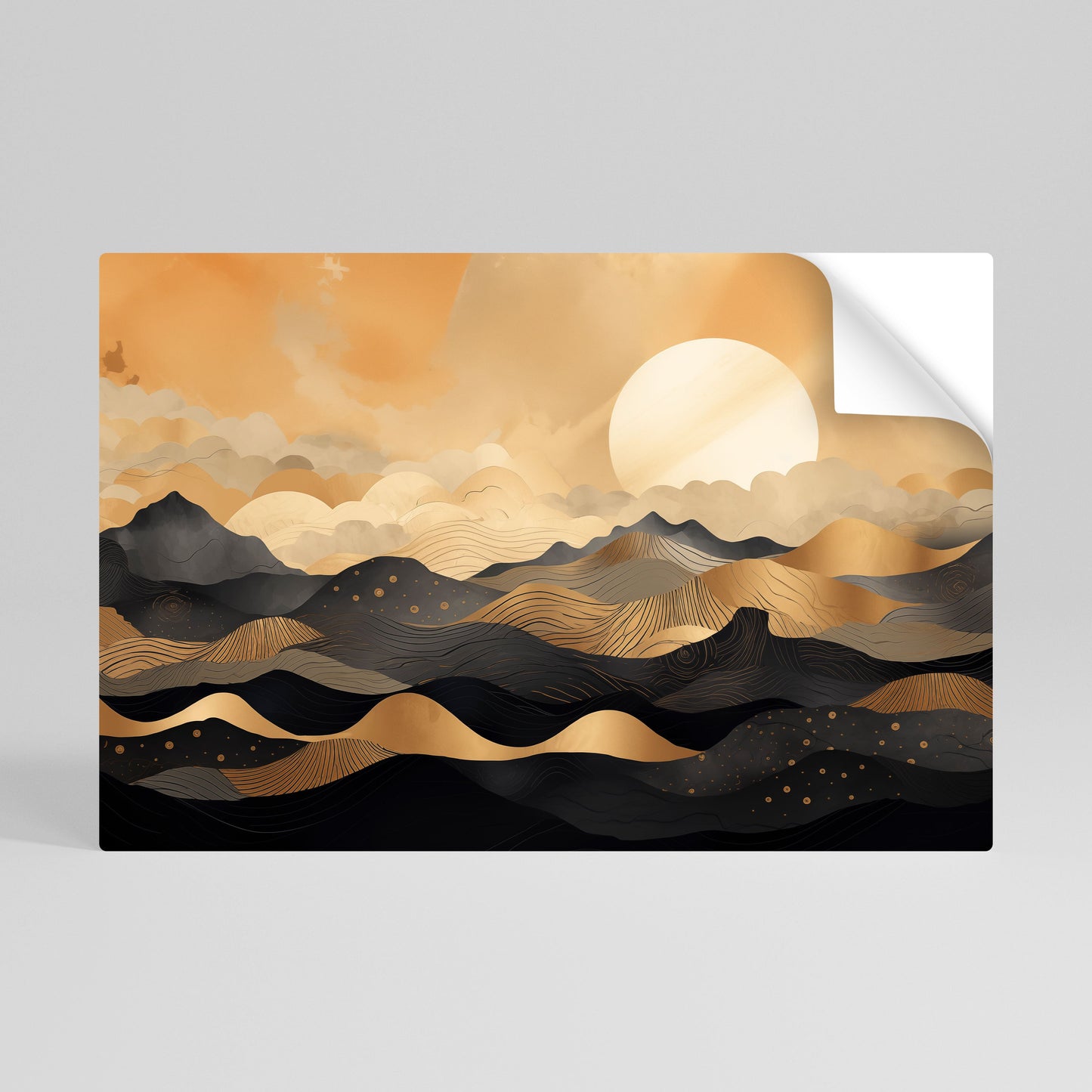 Poster orizzontale staccabile e attaccabile ORIZZONTE TRAMONTO MISTICO
