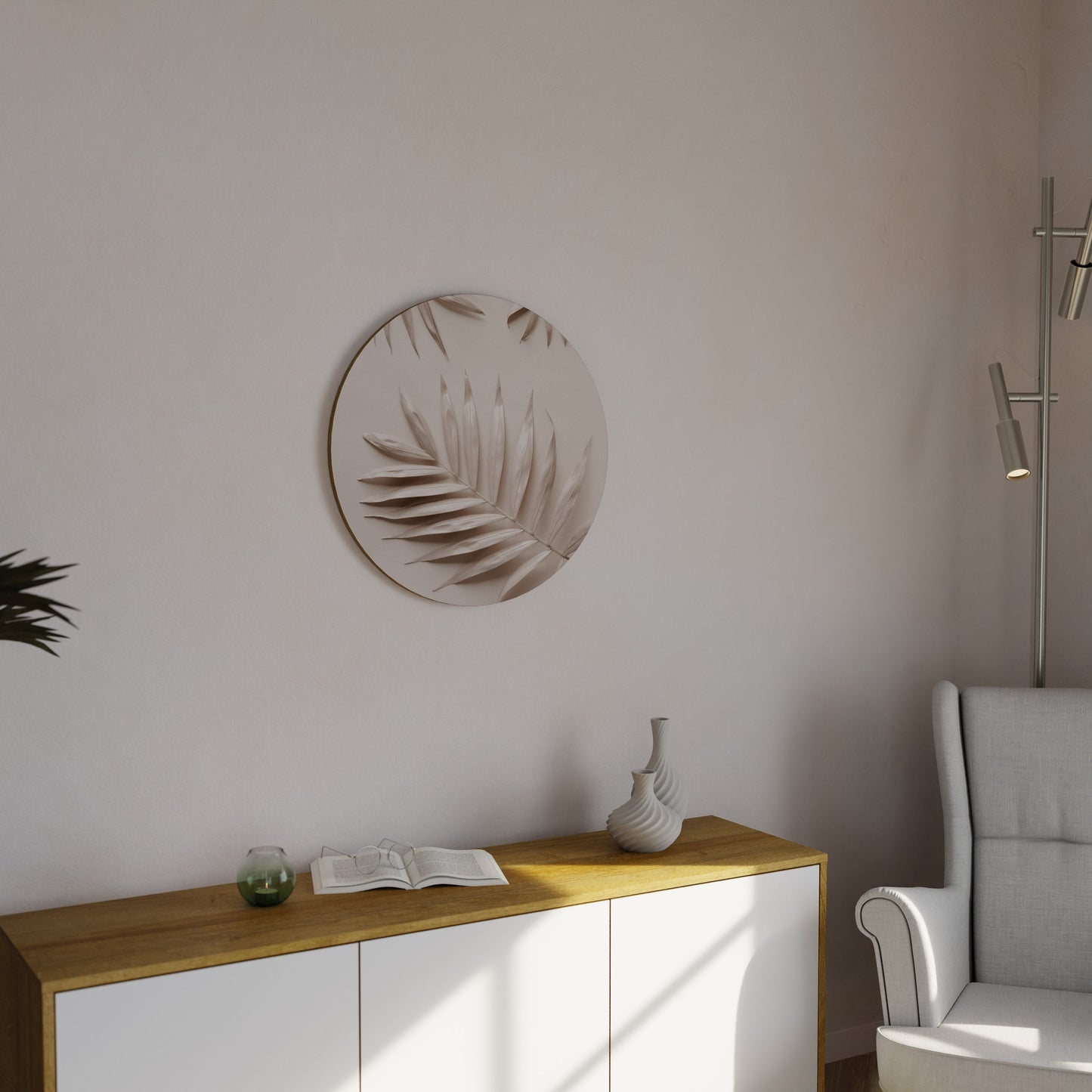 PINK PALM DREAMS Round Wall Art