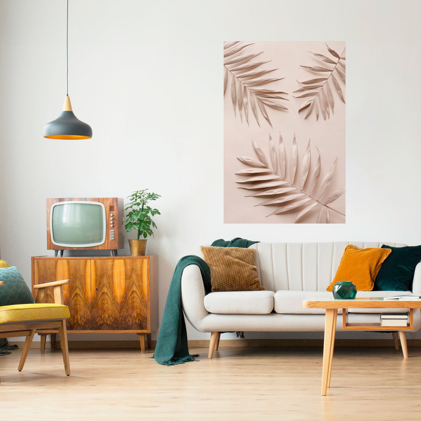Poster verticale PINK PALM DREAMS stacca e attacca
