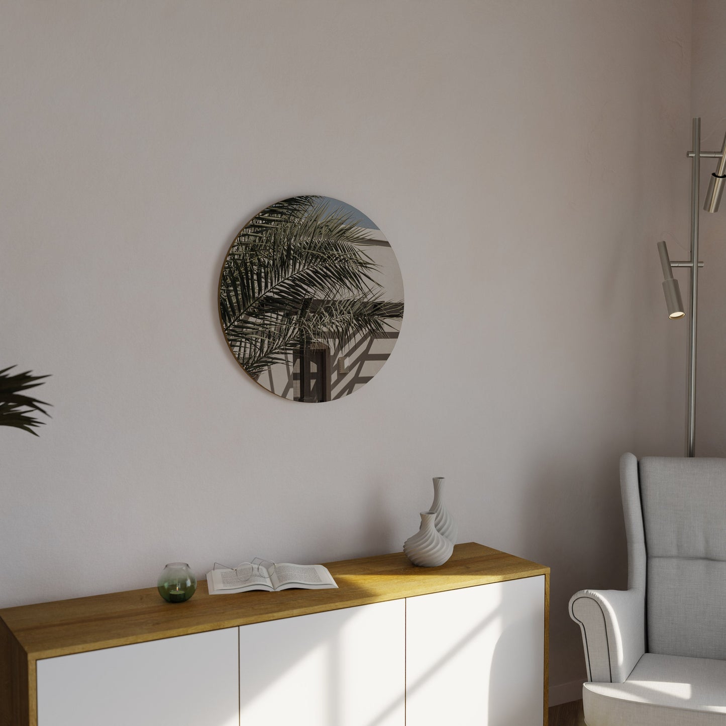 PALM SHADOW DANCE - Decorazione murale rotonda