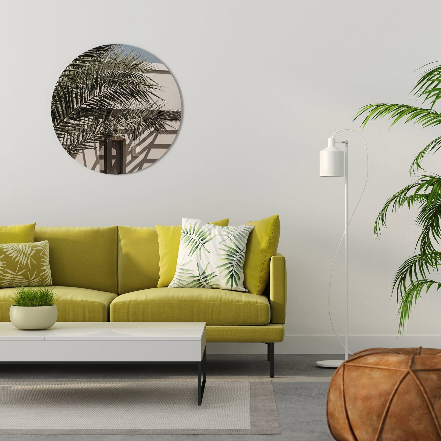 PALM SHADOW DANCE - Decorazione murale rotonda