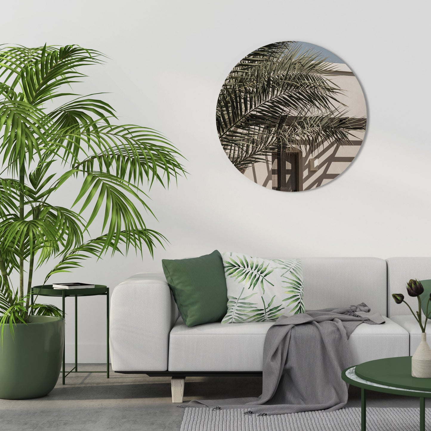PALM SHADOW DANCE - Decorazione murale rotonda