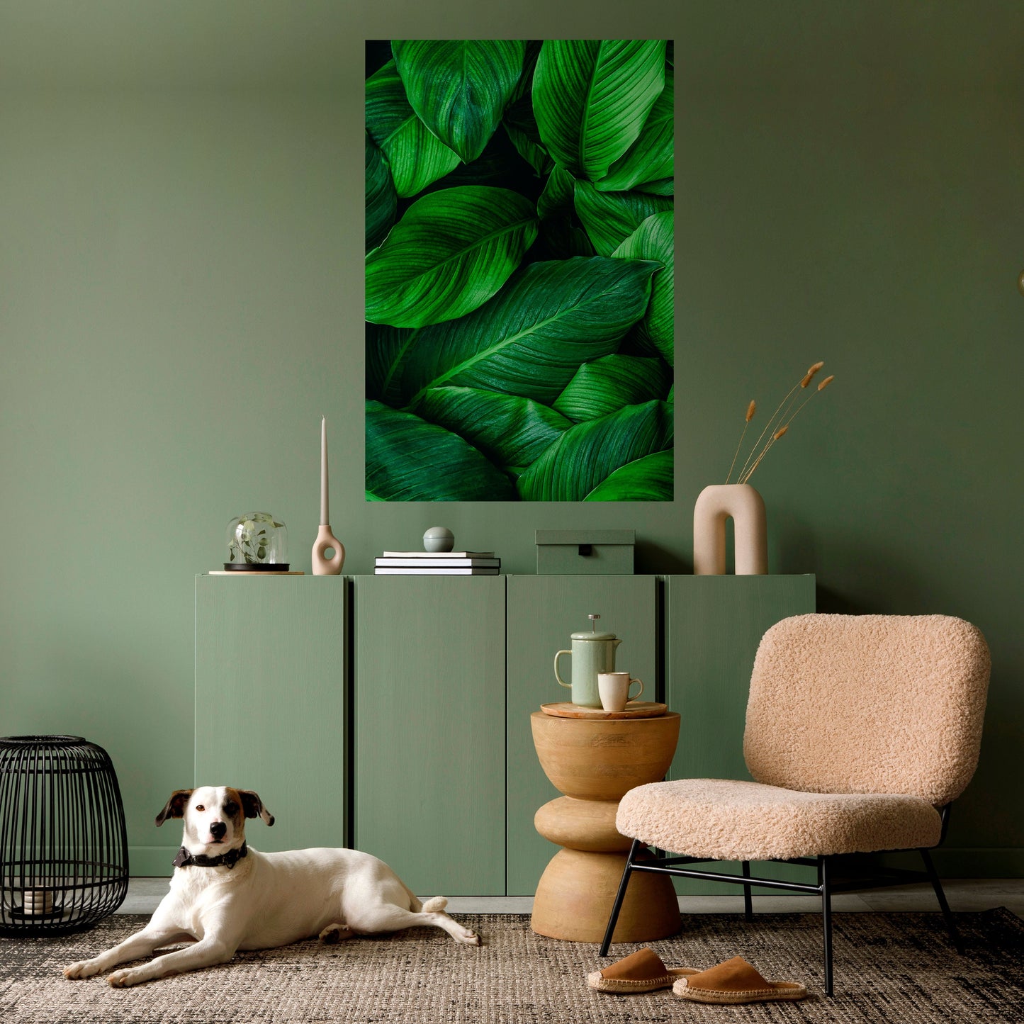 VIBRANTE ABBRACCIO DI FOGLIA Poster verticale staccabile e attaccabile