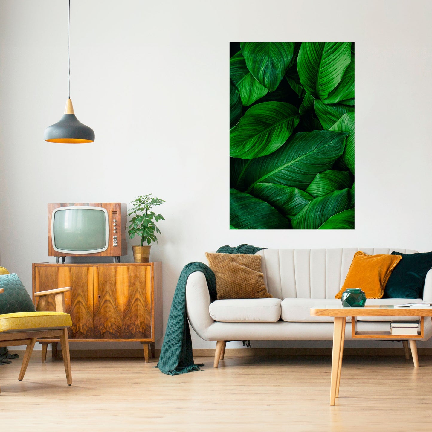 VIBRANTE ABBRACCIO DI FOGLIA Poster verticale staccabile e attaccabile