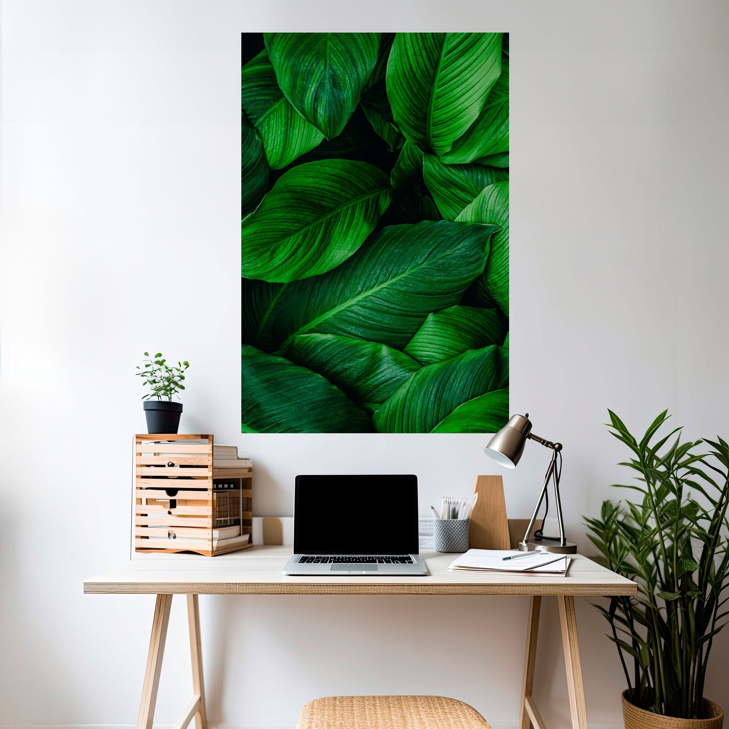 VIBRANTE ABBRACCIO DI FOGLIA Poster verticale staccabile e attaccabile
