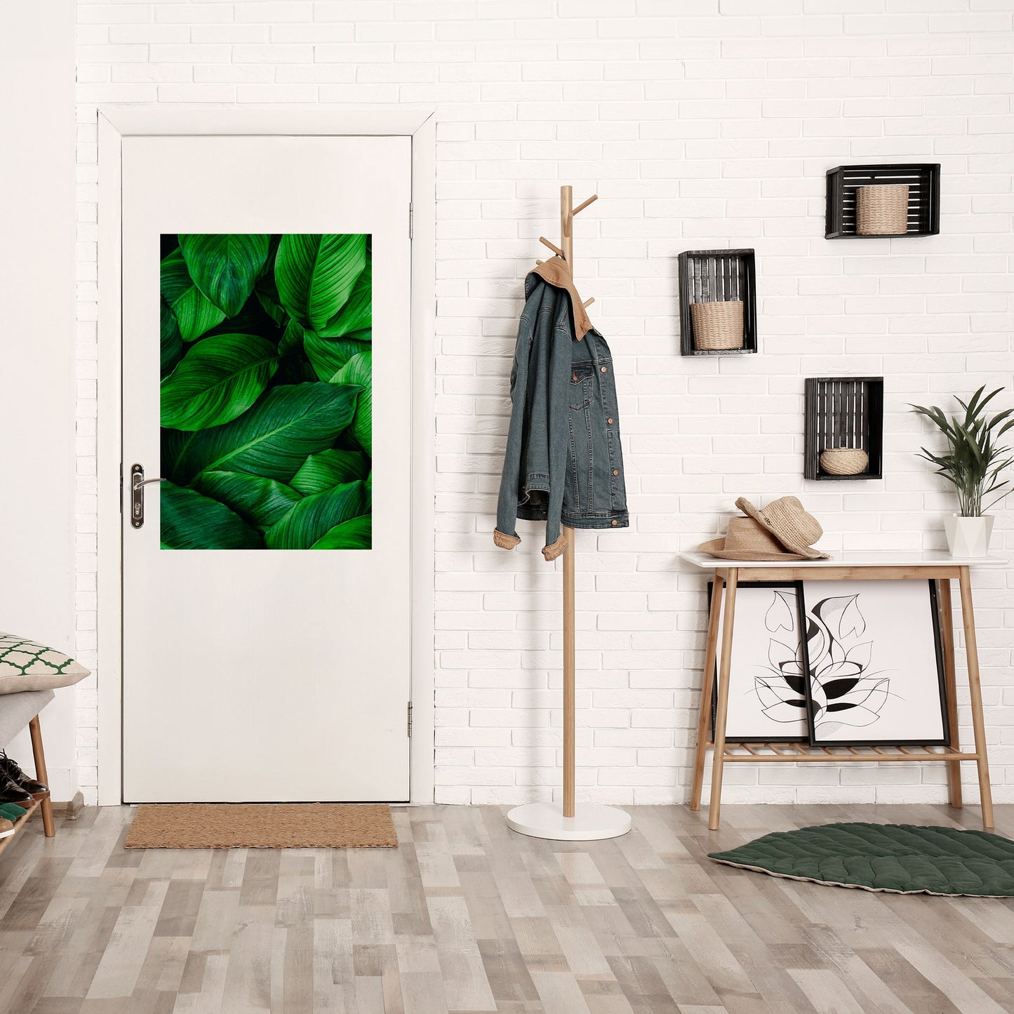 VIBRANTE ABBRACCIO DI FOGLIA Poster verticale staccabile e attaccabile