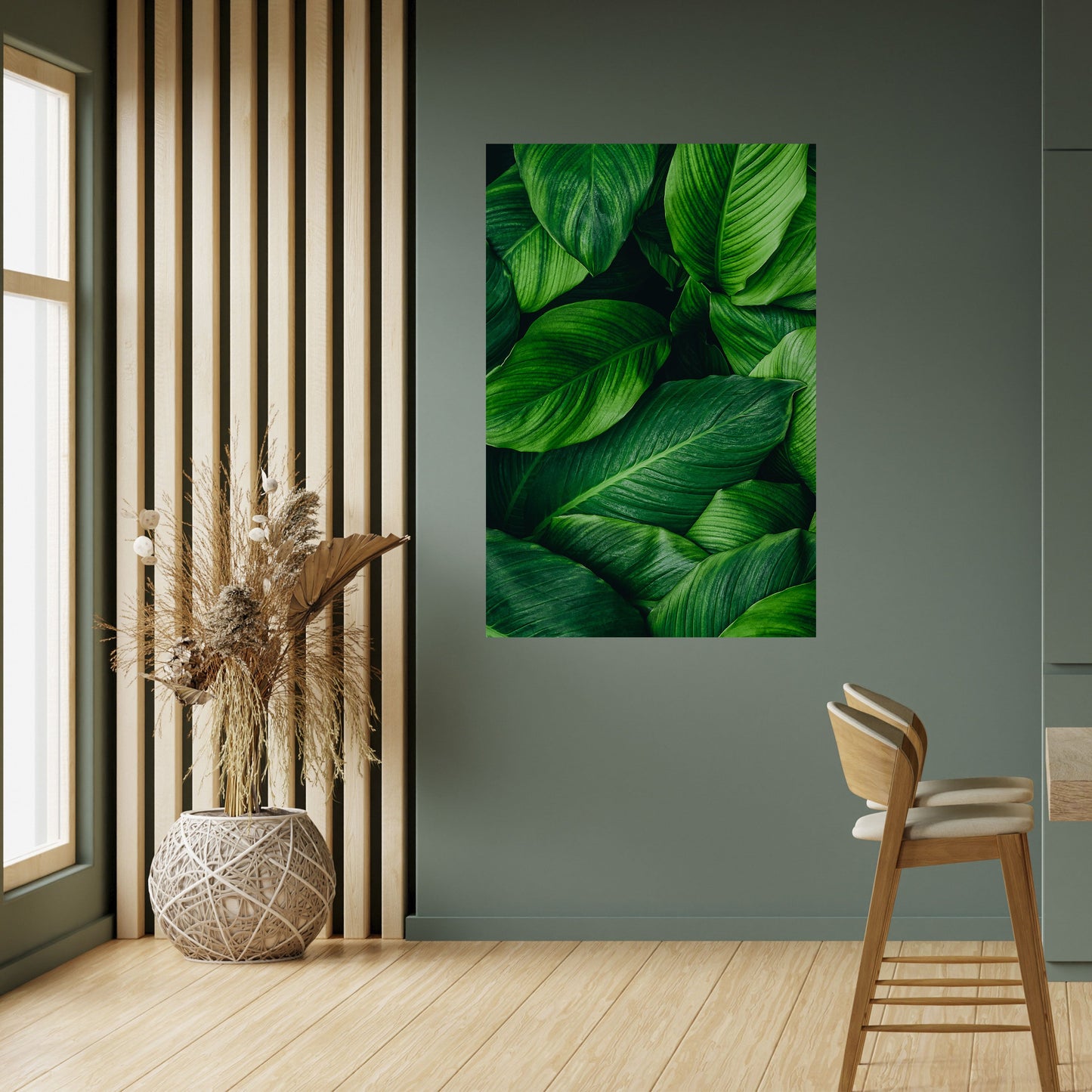 VIBRANTE ABBRACCIO DI FOGLIA Poster verticale staccabile e attaccabile