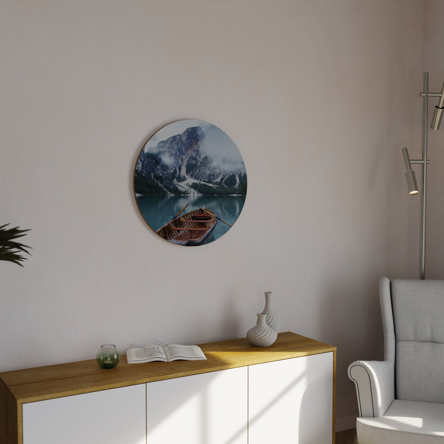 FOGGY MOUNTAIN OASIS Round Wall Art