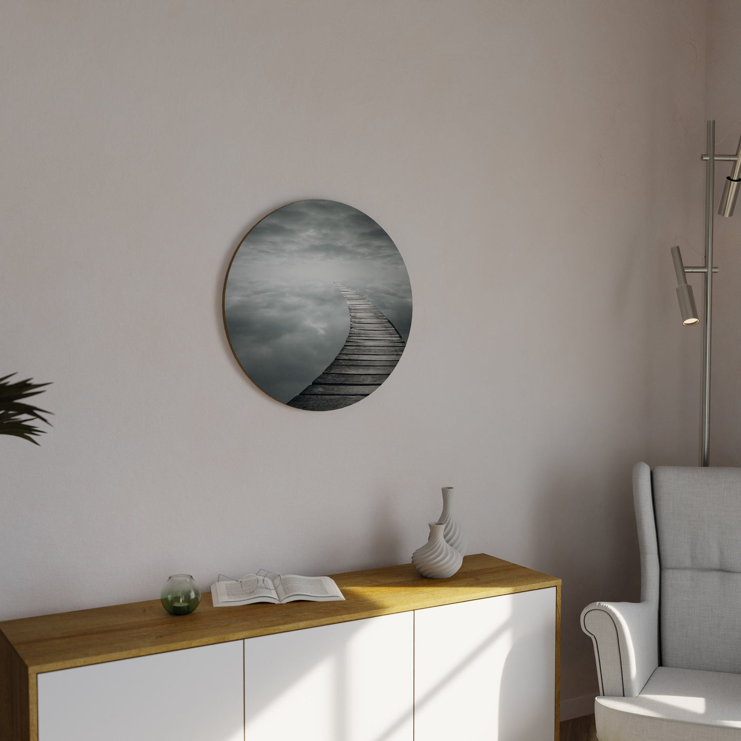 WHISPERING PATHWAYS Round Wall Art