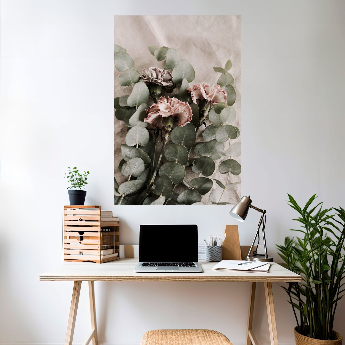 Poster verticale staccabile e attaccabile con chiodi di garofano di lino