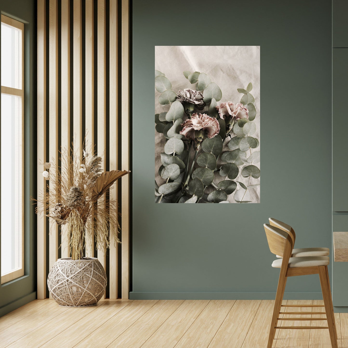 Poster verticale staccabile e attaccabile con chiodi di garofano di lino