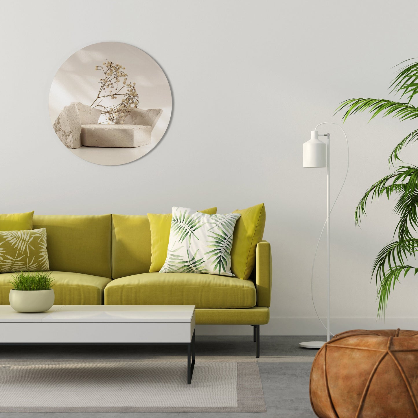ELEGANT EMBERS Round Wall Art