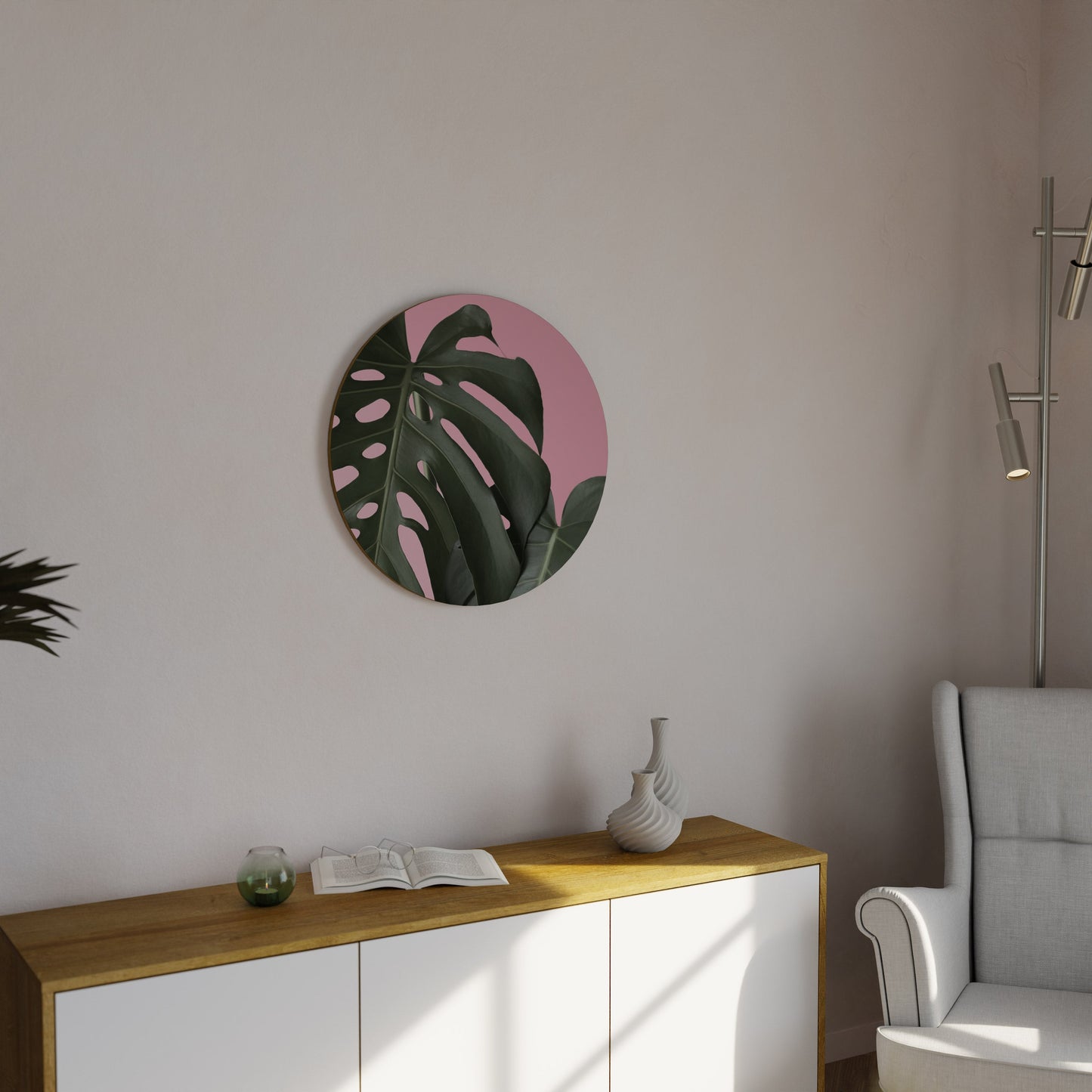 LADY MONSTERA Round Wall Art