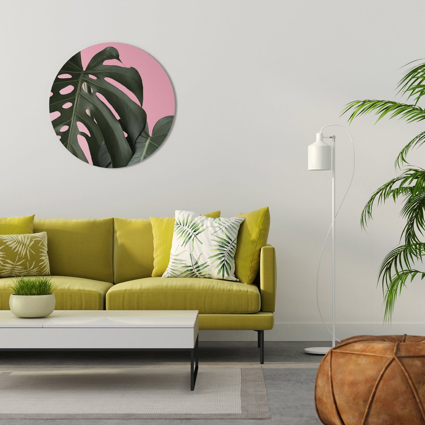 LADY MONSTERA Round Wall Art